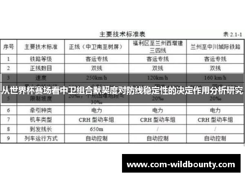 从世界杯赛场看中卫组合默契度对防线稳定性的决定作用分析研究